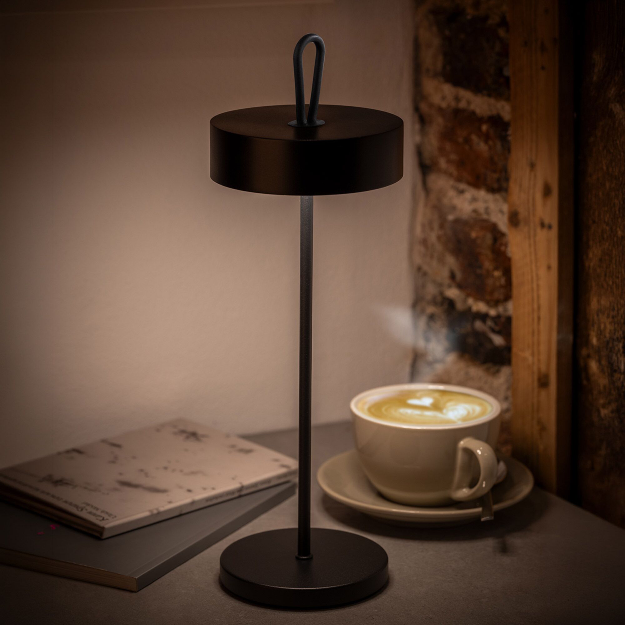 CLEO Stmívatelná Stolní Lampa Kov Černá 350 mm 4 Stück