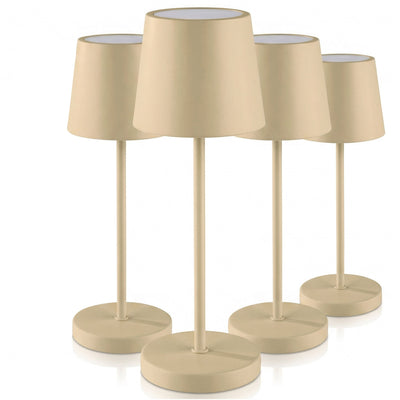 MERLE Tischlampe 4er-Set kabellos dimmbar 305 mm Sand