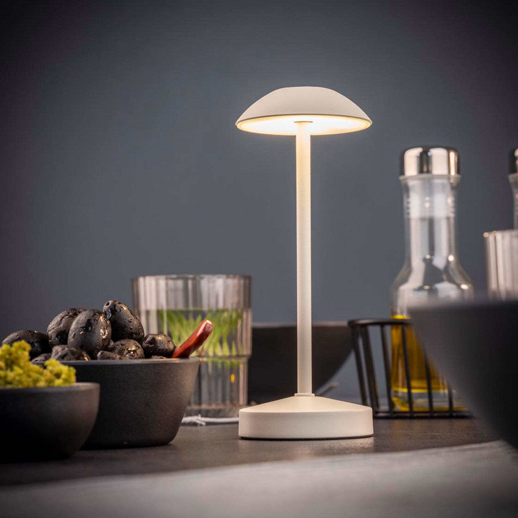 ALVA Tischlampe 3-fach dimmbar Ø 80 mm 205 mm Weiß 4 Stück