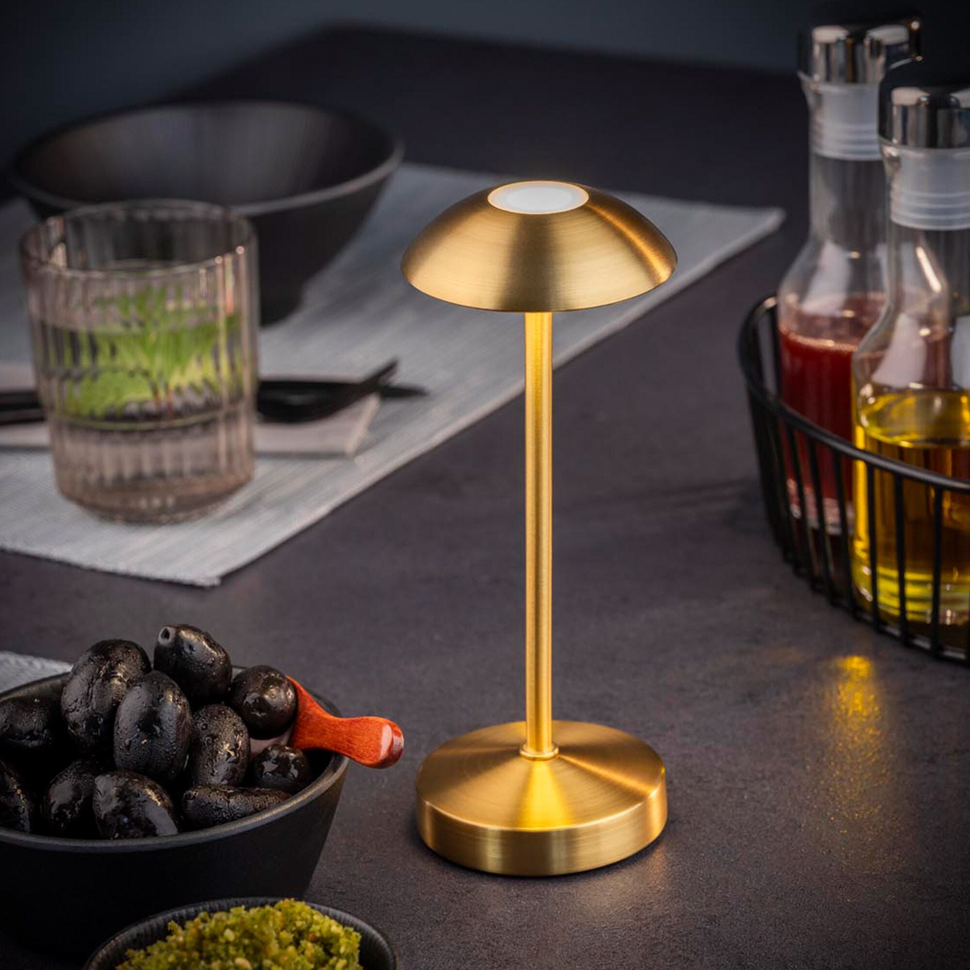 ALVA Stmívatelná Stolní Lampa Kov Zlatá 205 mm 4 Kusy