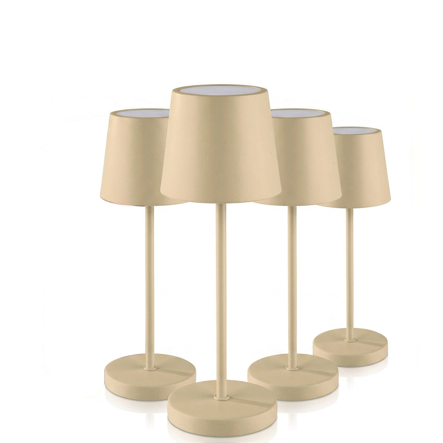 MERLE MICRO Tischlampe 200 mm Metall Sandfarben 4er-Set