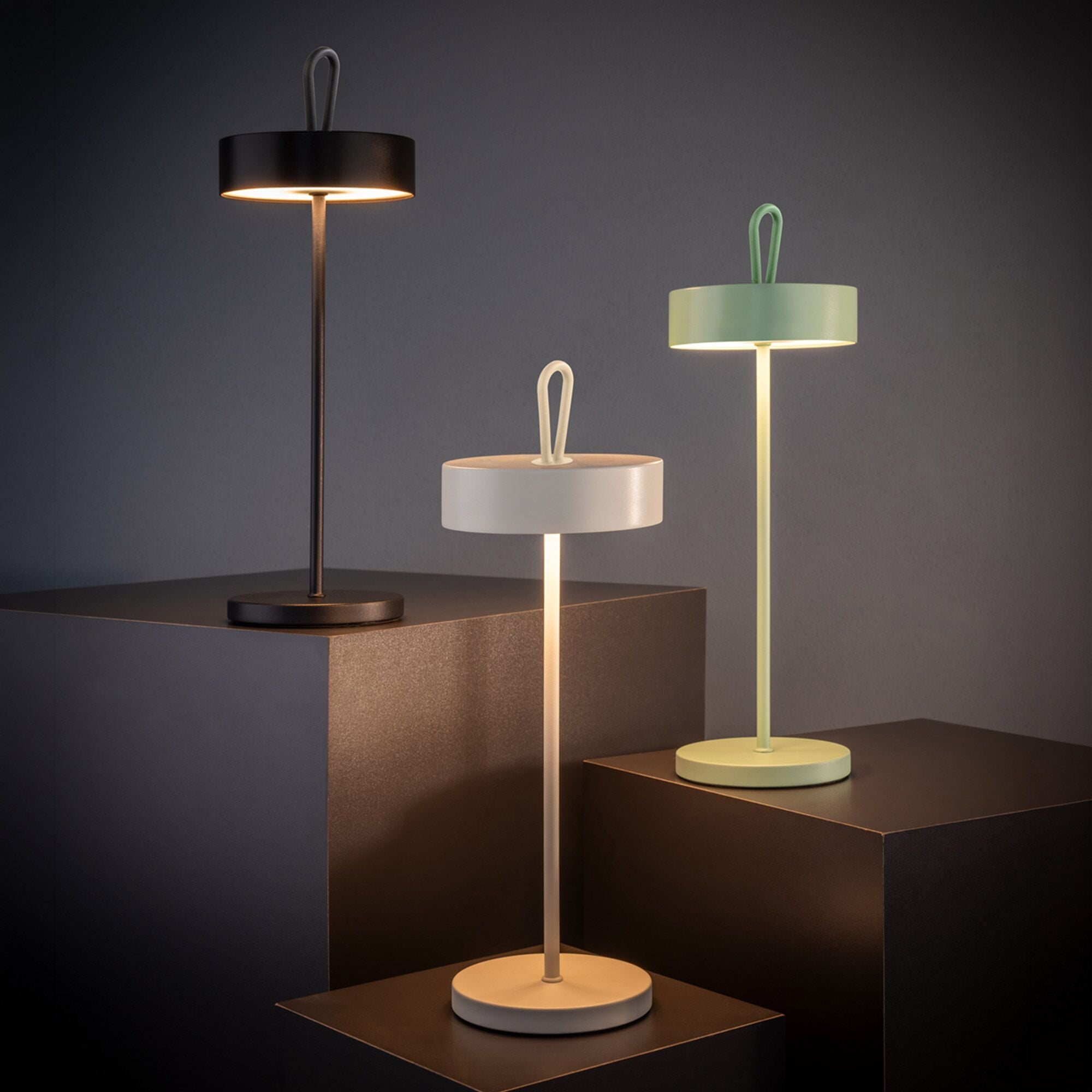 CLEO Stmívatelná Stolní Lampa Kov Černá 350 mm 4 Stück