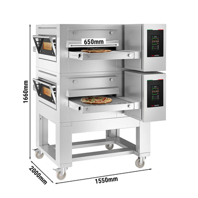 GGM Gastro Gas-Durchlaufofen 1550 mm 2 Backkammern Touchscreen