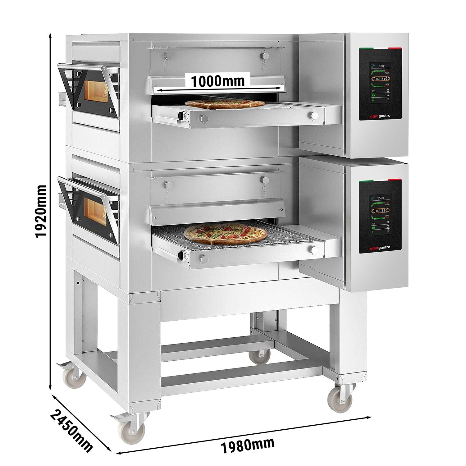 Gas-Durchlaufofen 1980 mm 2450 mm Touchscreen 350 °C