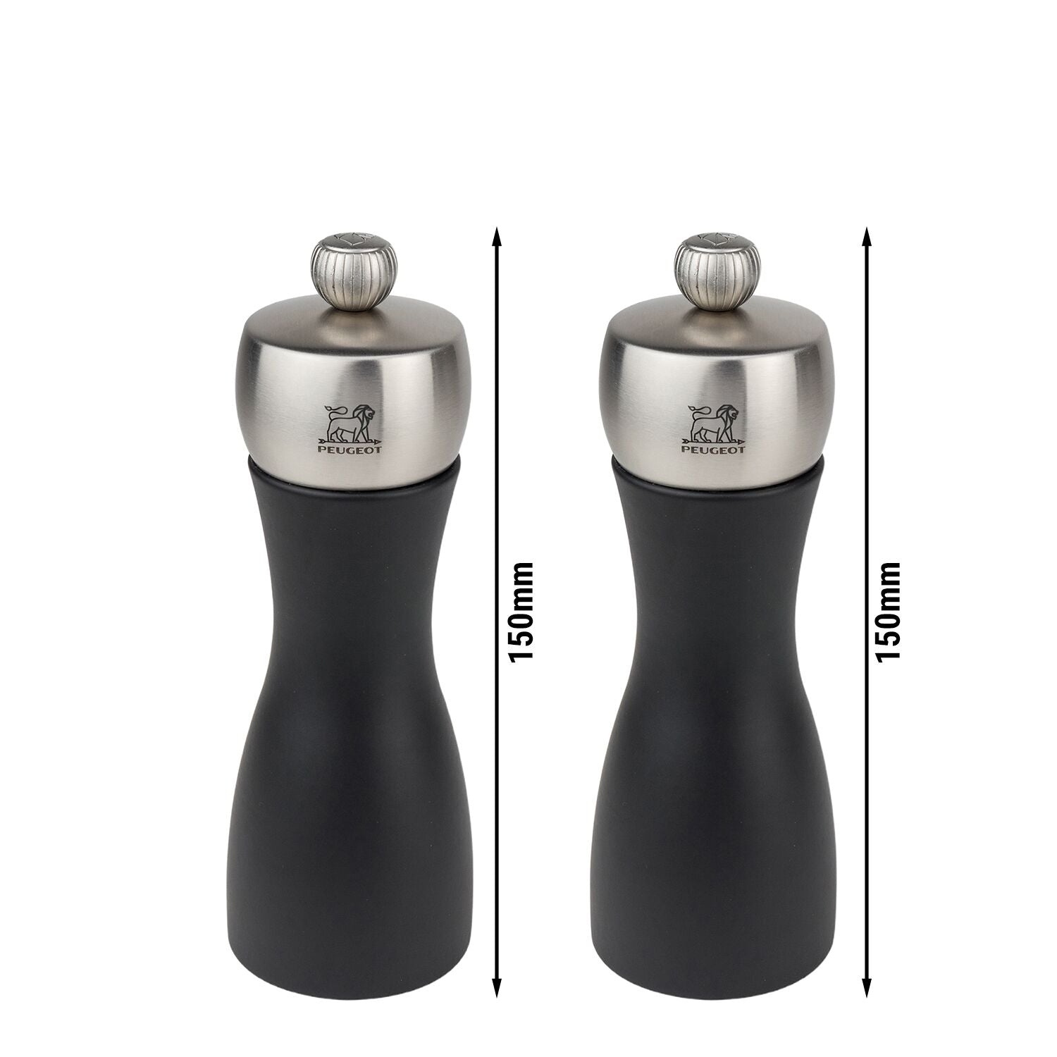 PEUGEOT FIDJI Mlýnek na Sůl a Pepř Dřevo Matná Černá 150 mm