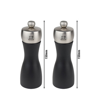 PEUGEOT FIDJI Mlýnek na Sůl a Pepř Dřevo Matná Černá 150 mm