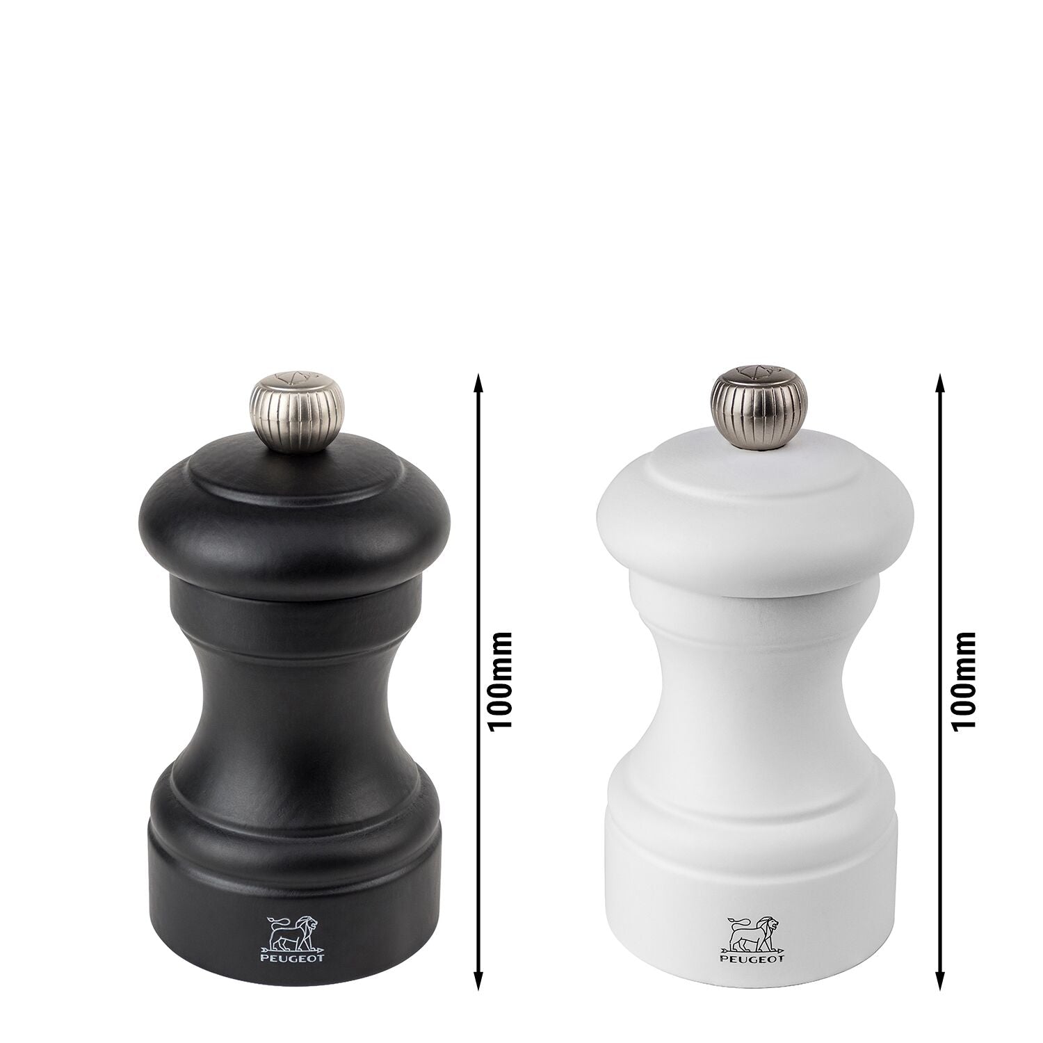 PEUGEOT BISTRO Salz- und Pfeffermühle Holz Schwarz/Weiß 100 mm 6 Stück
