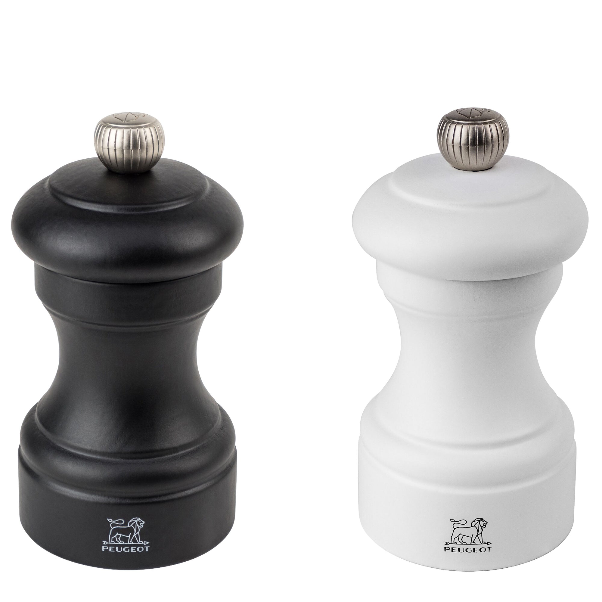 PEUGEOT BISTRO Salz- und Pfeffermühle Holz Schwarz/Weiß 100 mm 6 Stück