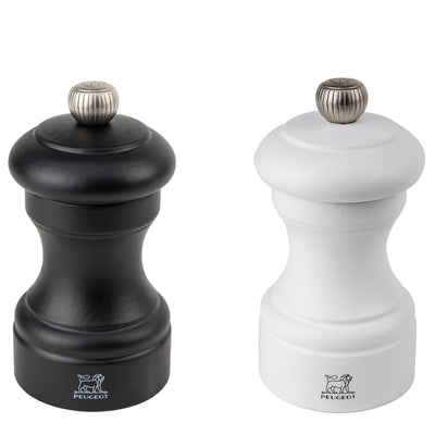 PEUGEOT BISTRO Salz- und Pfeffermühle Holz Schwarz/Weiß 100 mm 6 Stück
