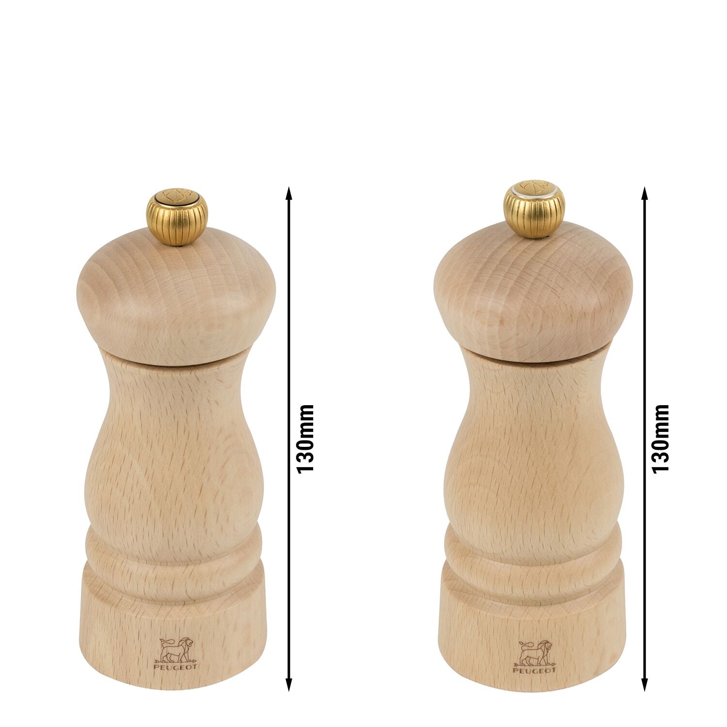 PEUGEOT CLERMONT Salz- und Pfeffermühle Holz Natur 130 mm 6 Stück