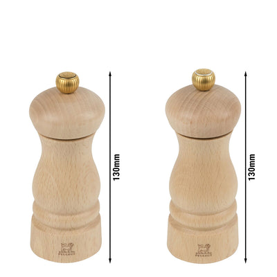 PEUGEOT CLERMONT Salz- und Pfeffermühle Holz Natur 130 mm 6 Stück