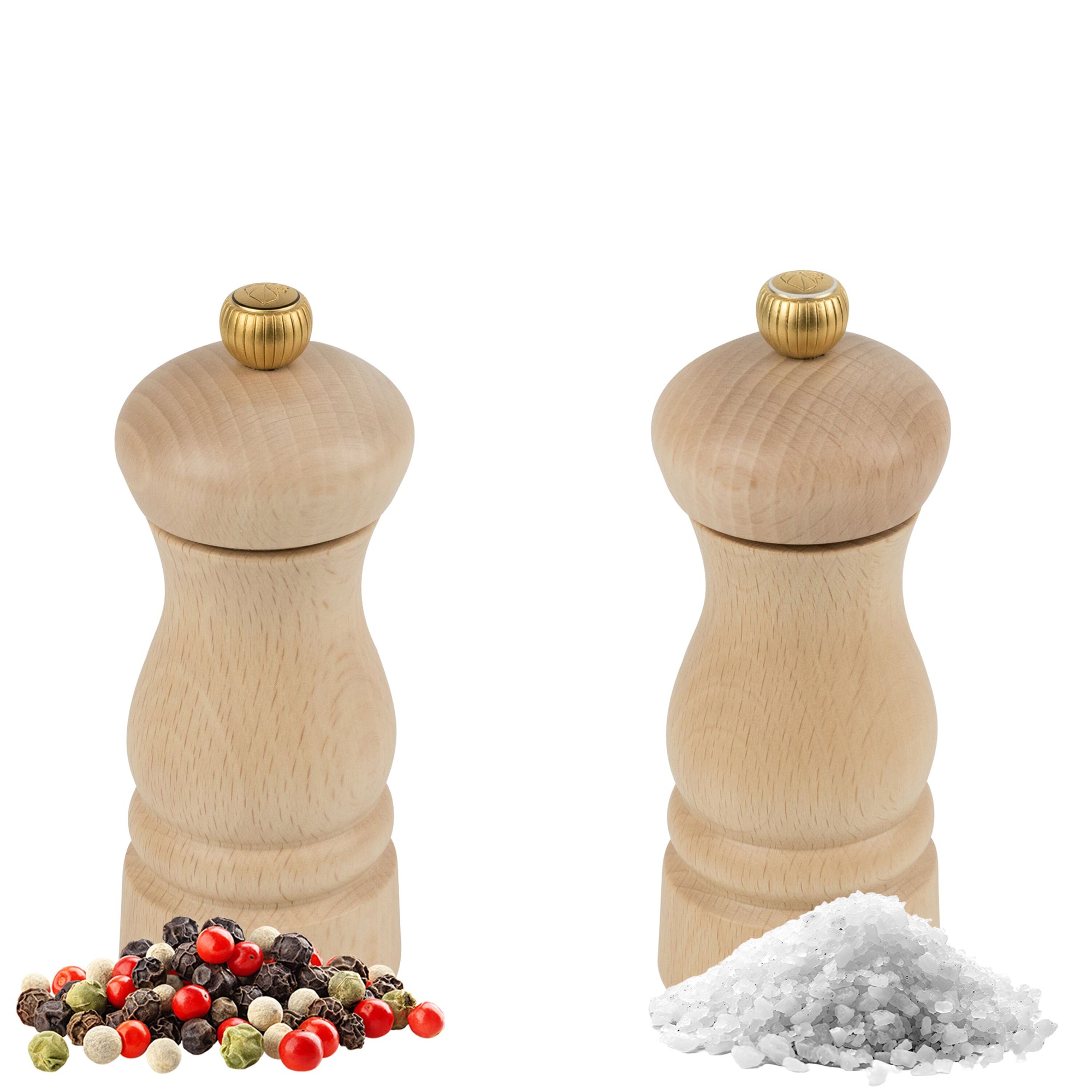 PEUGEOT CLERMONT Salz- und Pfeffermühle Holz Natur 130 mm 6 Stück