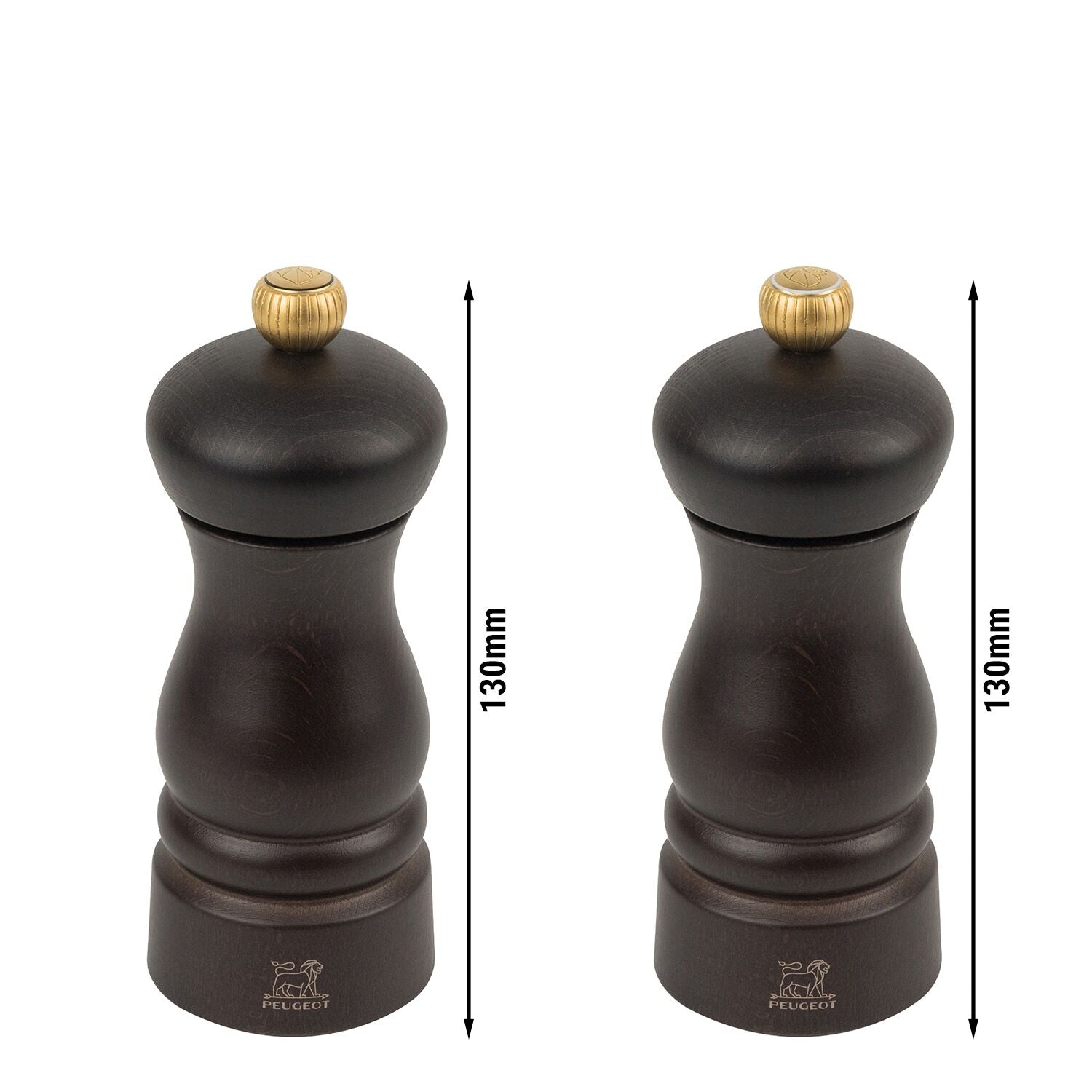 PEUGEOT CLERMONT Salz- und Pfeffermühle Holz Schokolade 130 mm 6 Stück