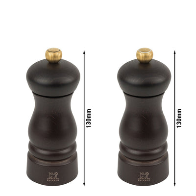 PEUGEOT CLERMONT Salz- und Pfeffermühle Holz Schokolade 130 mm 6 Stück
