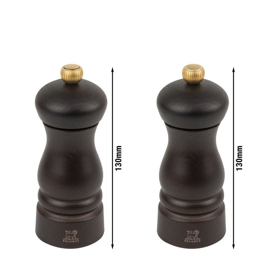 PEUGEOT CLERMONT Salz- und Pfeffermühle Holz Schokolade 130 mm 6 Stück