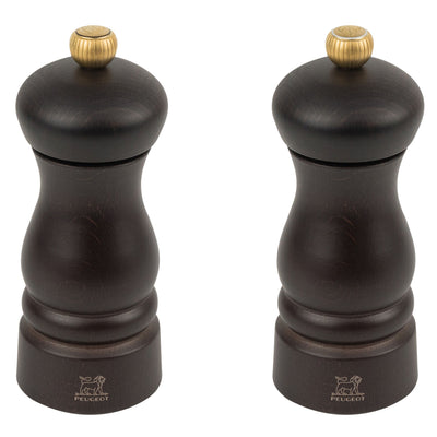 PEUGEOT CLERMONT Salz- und Pfeffermühle Holz Schokolade 130 mm 6 Stück