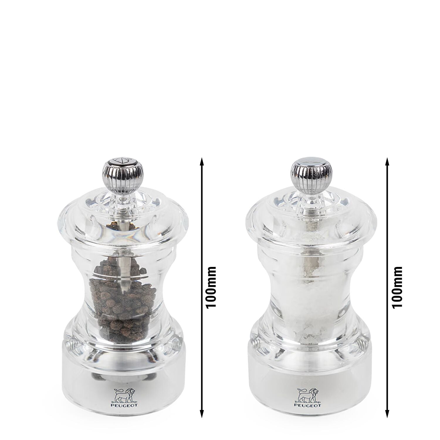 PEUGEOT BISTRO Salzmühle und Pfeffermühle Acryl 100 mm 6 Stück