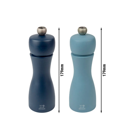 PEUGEOT TAHITI LUFT Salz- und Pfeffermühle Holz Edelstahl Blau 150 mm 6 Stück