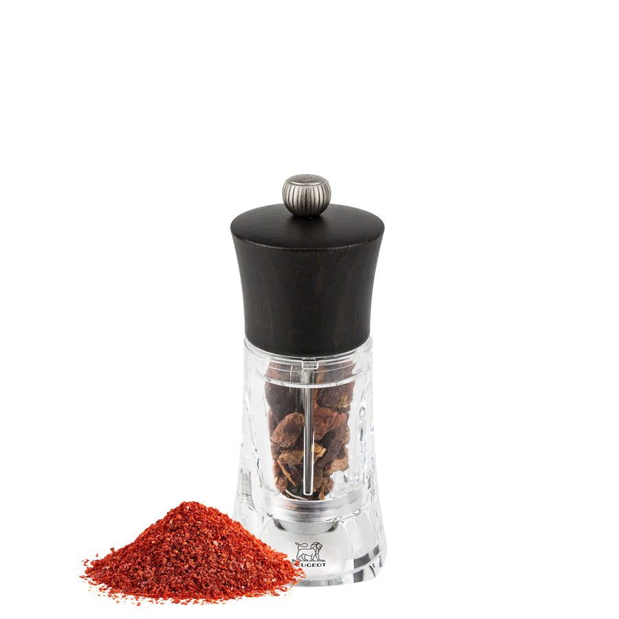 PEUGEOT OLÉRON Chilli-Mühle Holz/Acryl Schokolade 140 mm 6 Stück