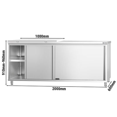 GGM Gastro PREMIUM Arbeitsschrank Edelstahl 2000 mm