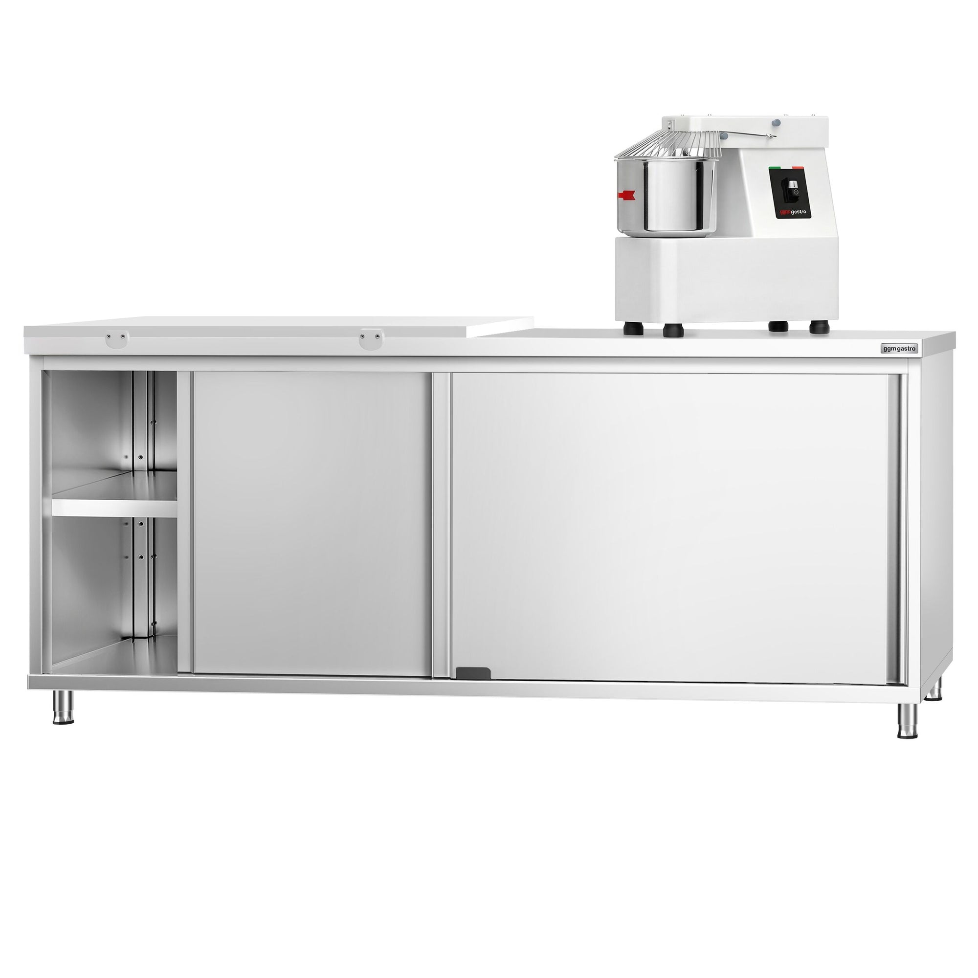 GGM Gastro Nerezová Pracovní Skříňka PREMIUM 2000 mm 700 mm Posuvné Dveře Bílá