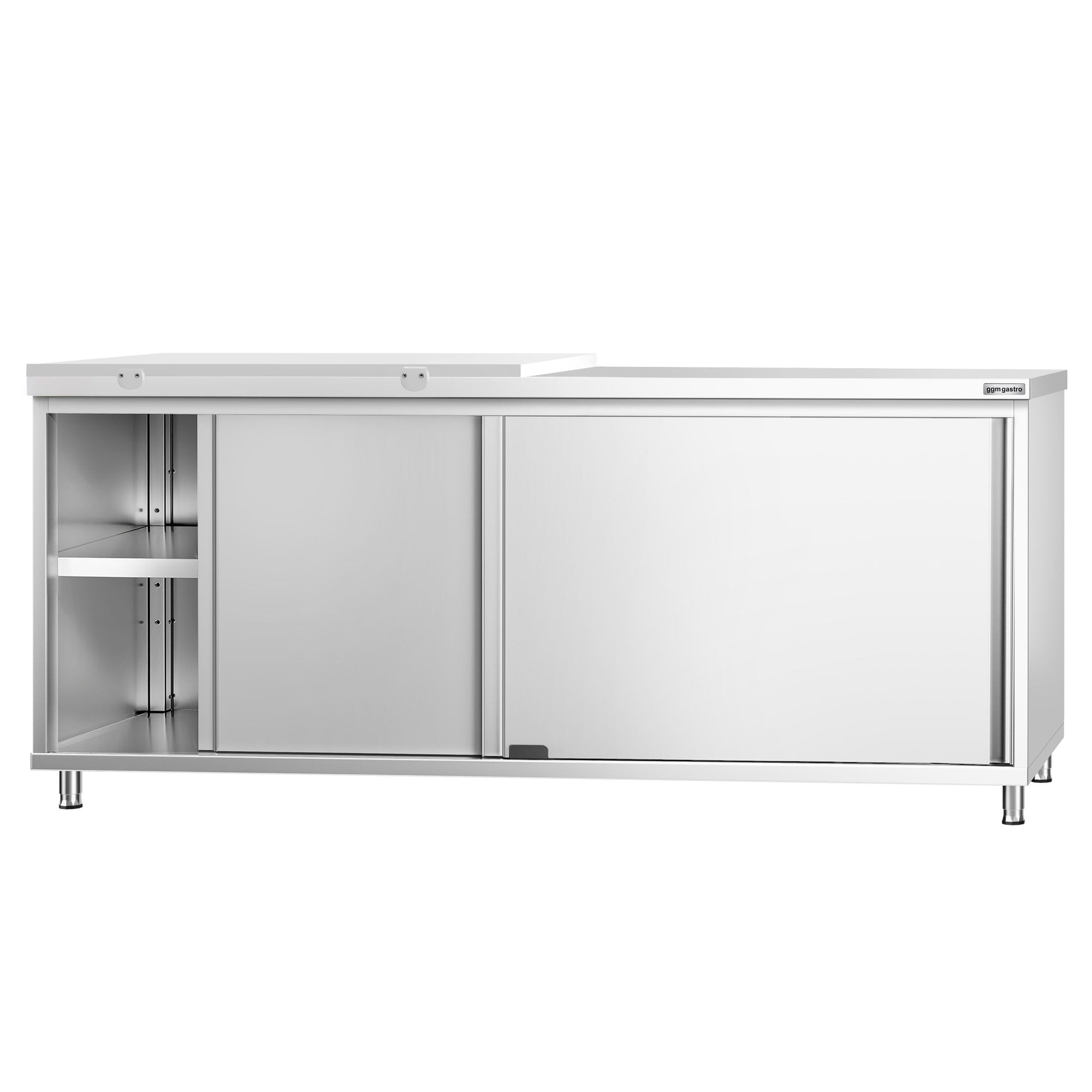 GGM Gastro Nerezová Pracovní Skříňka PREMIUM 2000 mm 700 mm Posuvné Dveře Bílá