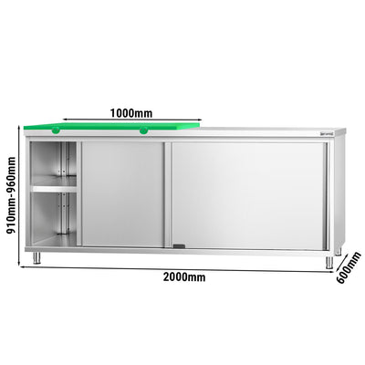 GGM Gastro PREMIUM Arbeitsschrank Edelstahl 2000 mm