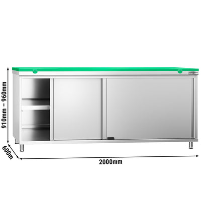 GGM Gastro PREMIUM Arbeitsschrank Edelstahl 2000 mm