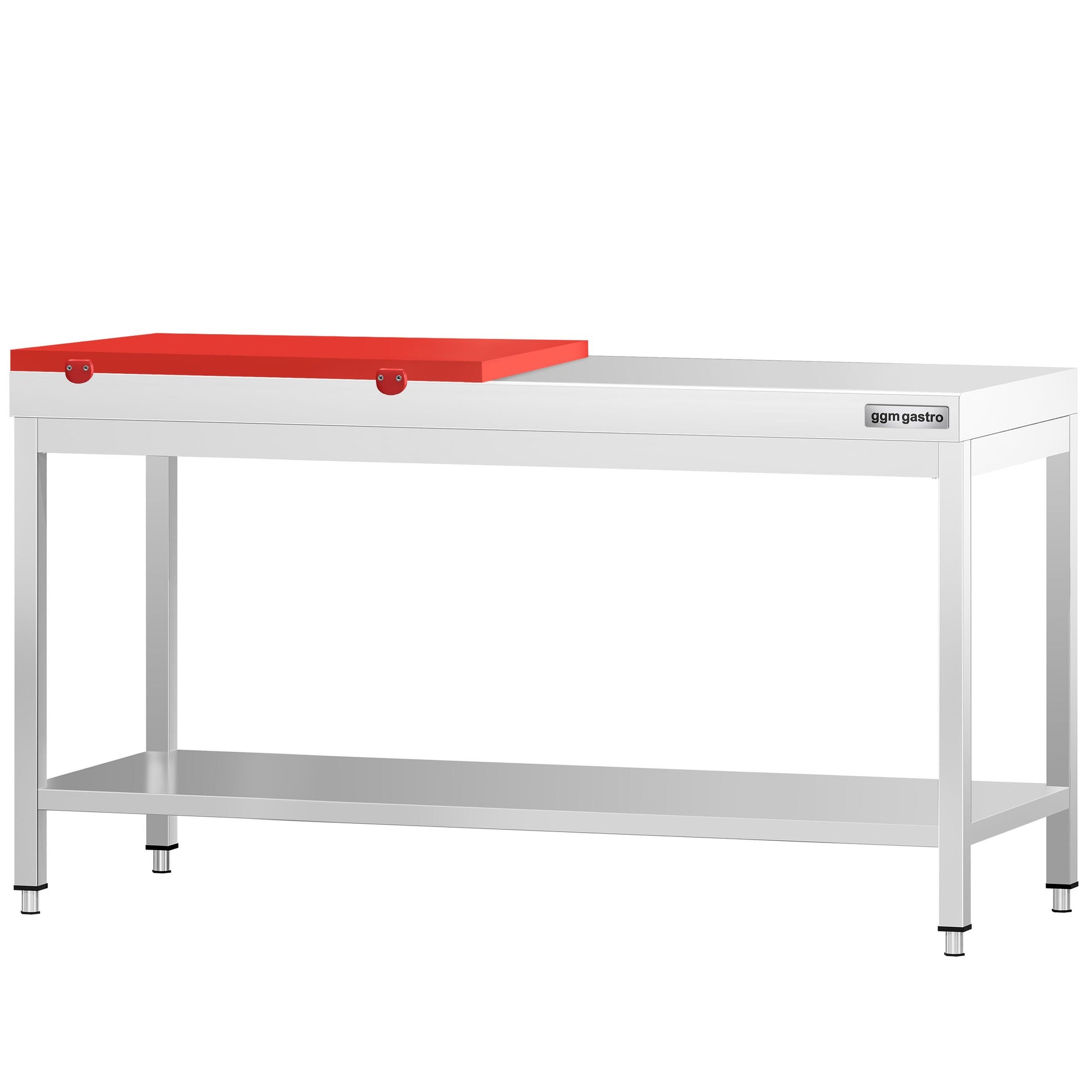 PREMIUM Edelstahl Arbeitstisch 2000 mm 700 mm mit Bodenregal