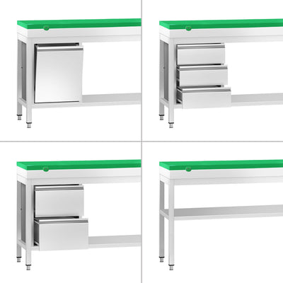 GGM Gastro PREMIUM Arbeitsschrank Edelstahl 2000 mm