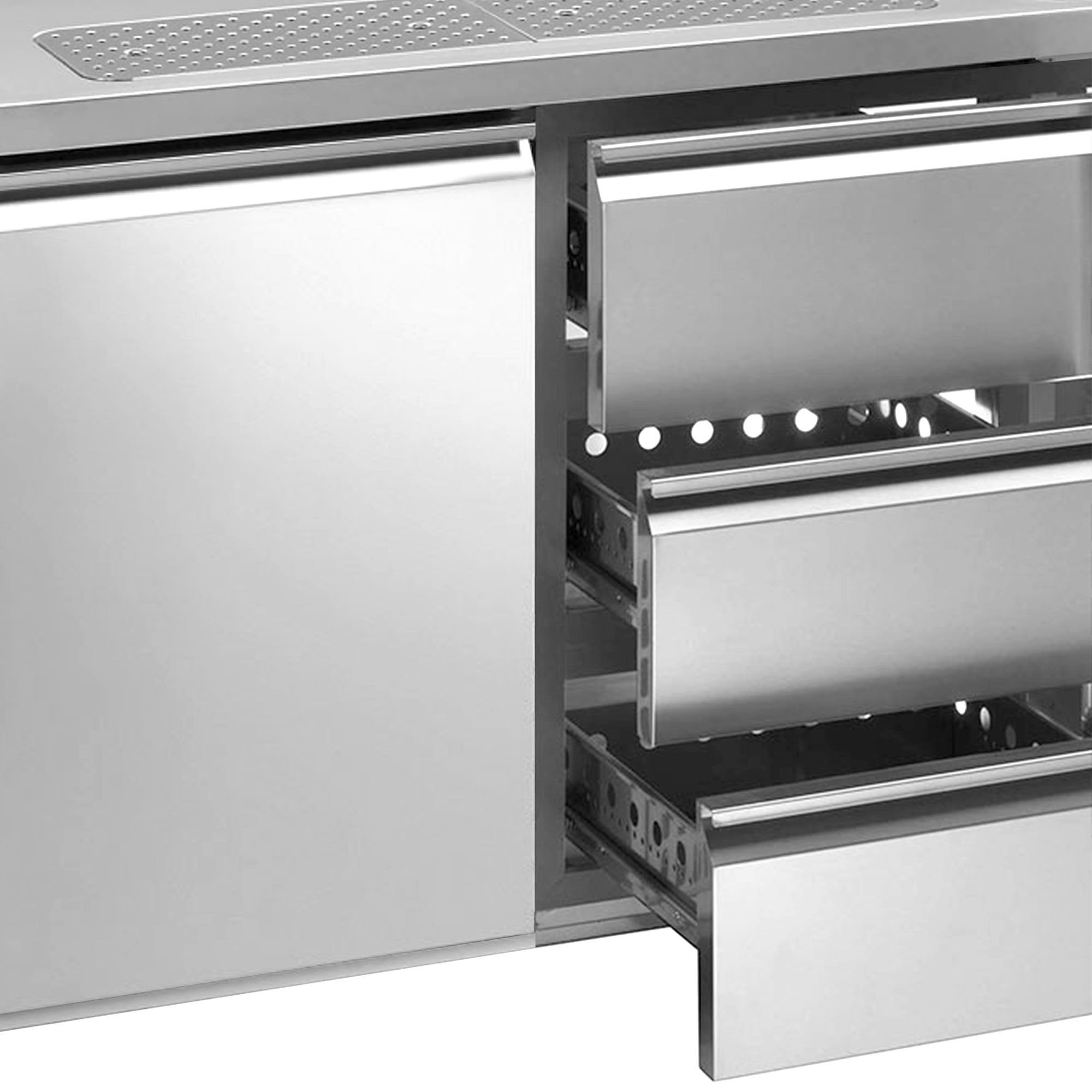 GGM Gastro Premium PLUS Výčepní pult 1950 mm 700 mm Nerez 2 dřezy