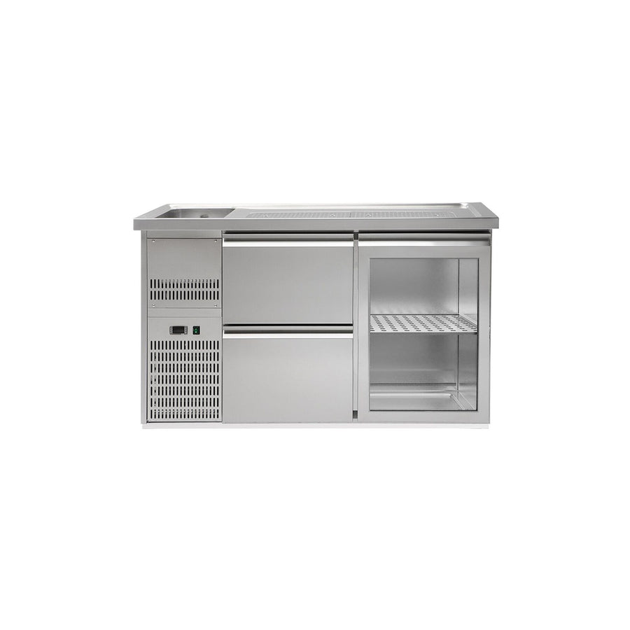 GGM Gastro Výčepní Pult Premium PLUS 1550 mm 1 Dřez 2 Zásuvky