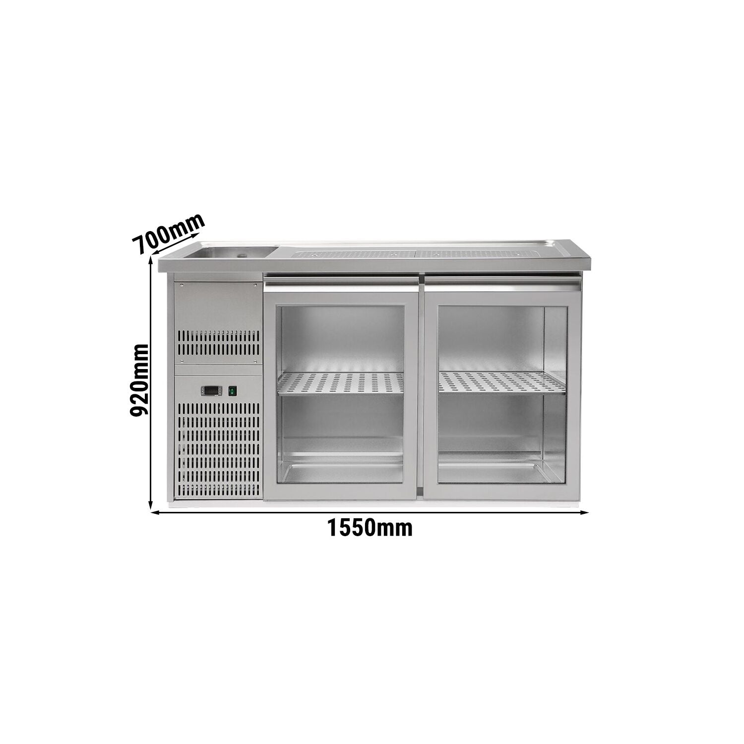 GGM Gastro Výčepní Pult Premium PLUS 1550 mm 700 mm 920 mm