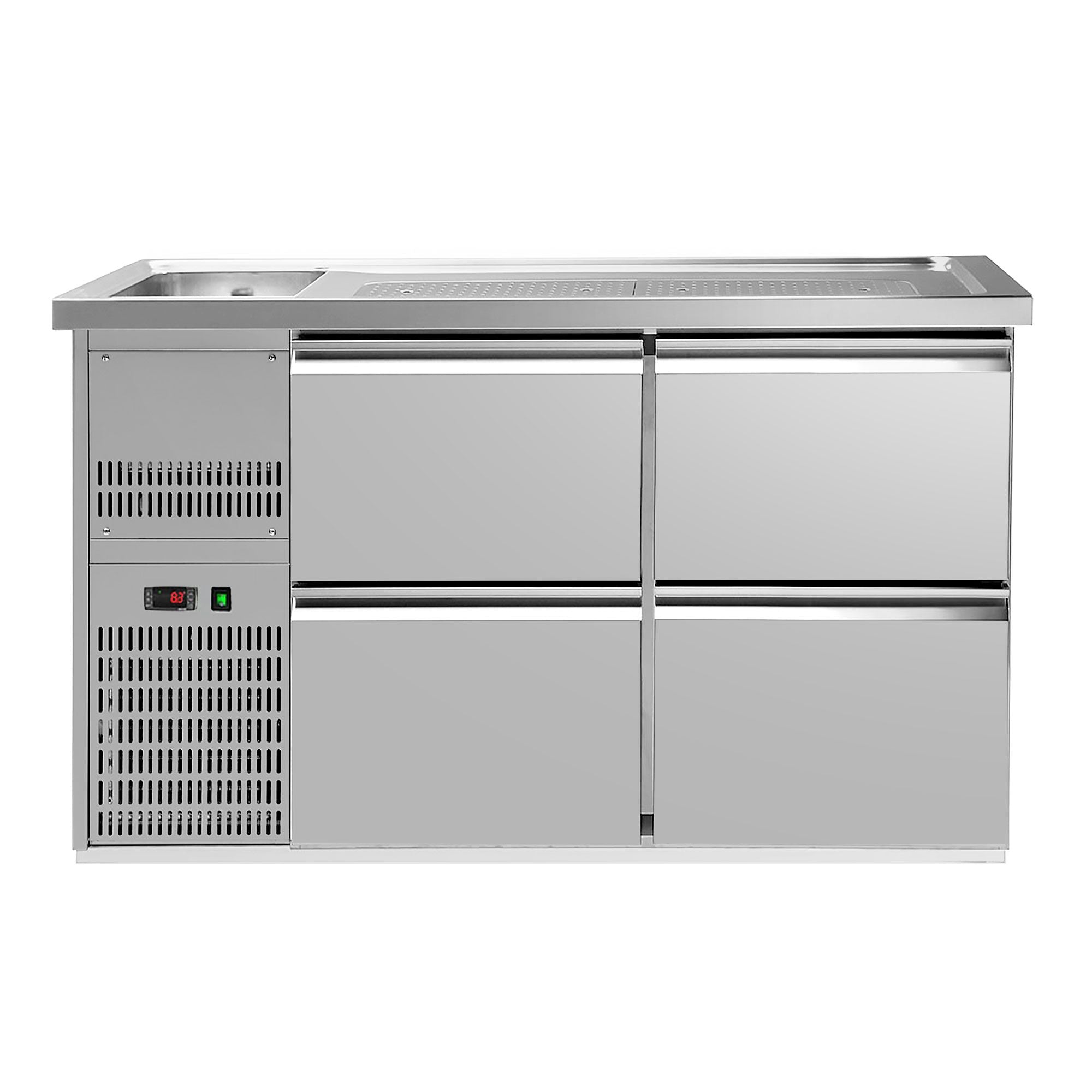 GGM Gastro Výčepní Pult Premium PLUS 1550 mm 700 mm Nerez 4 Zásuvky