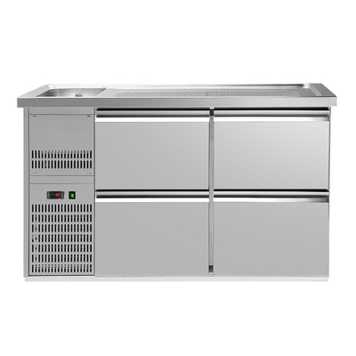 GGM Gastro Výčepní Pult Premium PLUS 1550 mm 700 mm Nerez 4 Zásuvky