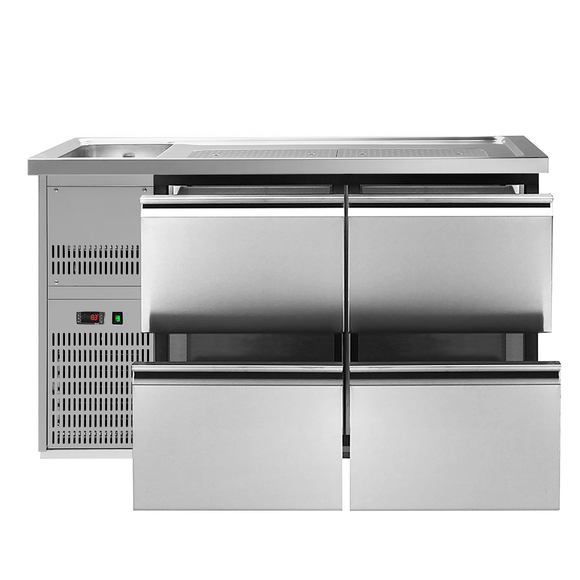 GGM Gastro Výčepní Pult Premium PLUS 1550 mm 700 mm Nerez 4 Zásuvky