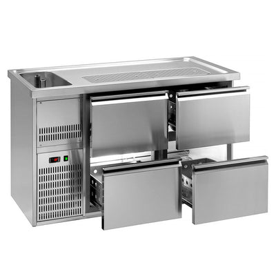 GGM Gastro Výčepní Pult Premium PLUS 1550 mm 700 mm Nerez 4 Zásuvky