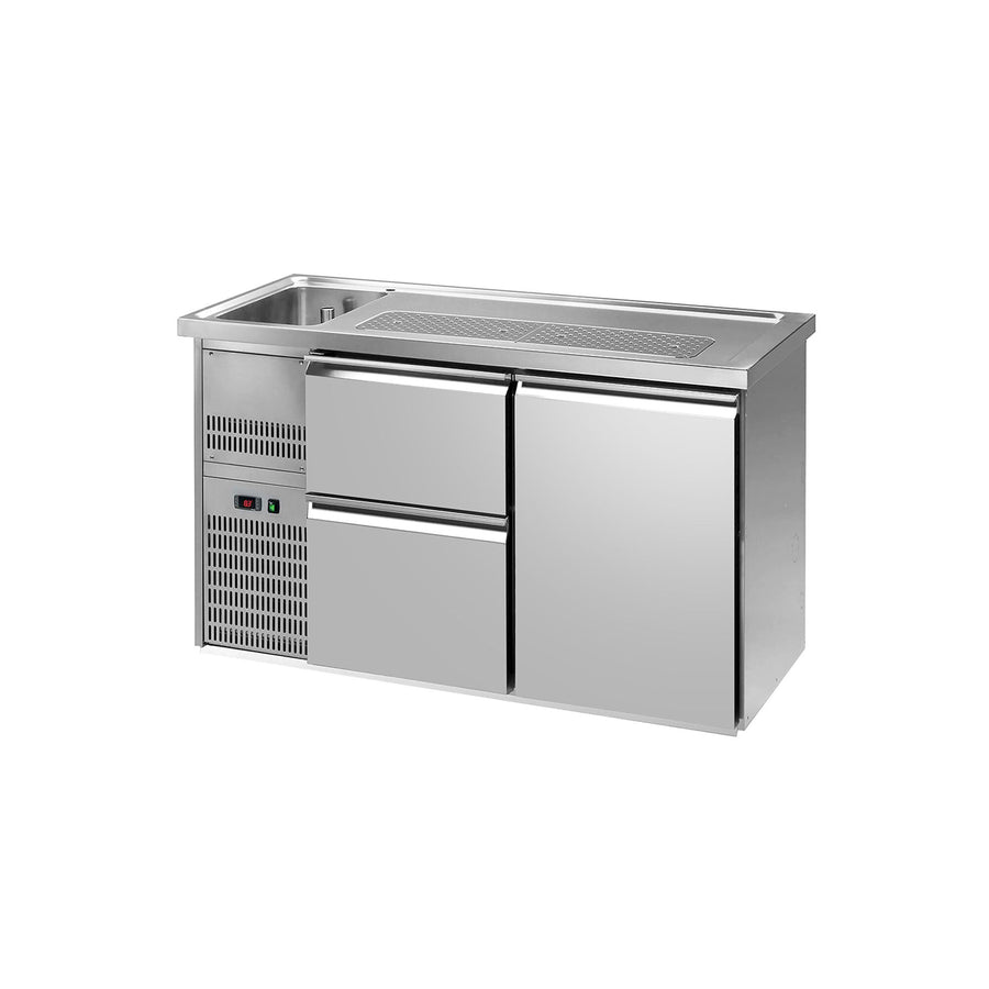 GGM Gastro Výčepní Pult Premium PLUS 1550 mm 1 Dřez 2 Zásuvky