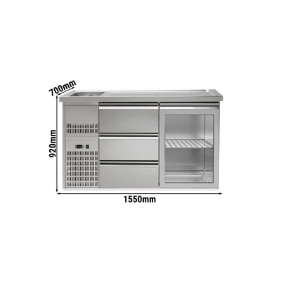 GGM Gastro Výčepní Pult Premium PLUS 1550 mm 3 Zásuvky