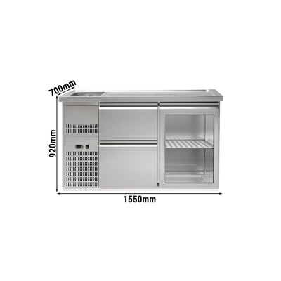 GGM Gastro Výčepní Pult Premium PLUS 1550 mm 2 Zásuvky