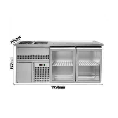 Ausschanktheke Premium PLUS 1950 mm 2 Glastüren