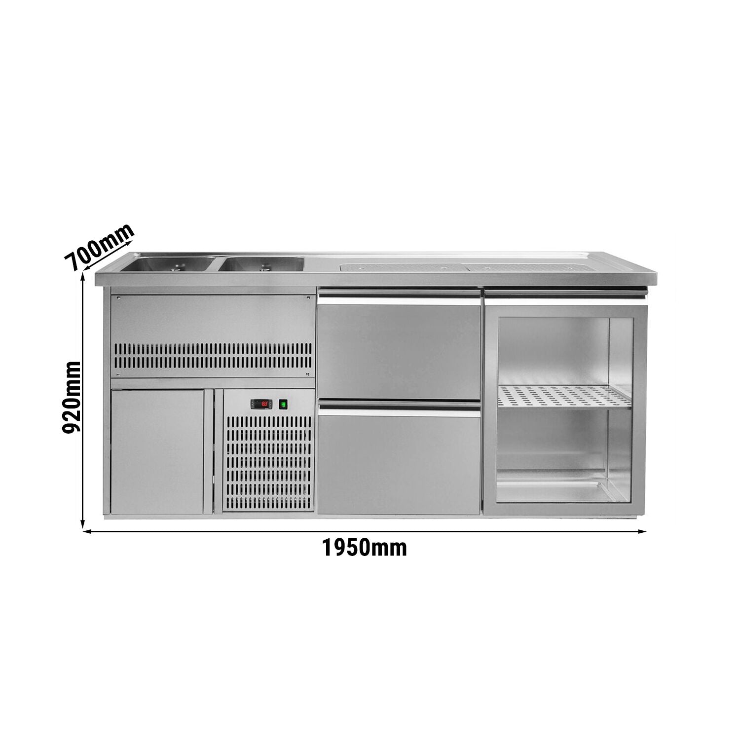 GGM Gastro Výčepní Pult Premium PLUS 1950 mm 700 mm 920 mm