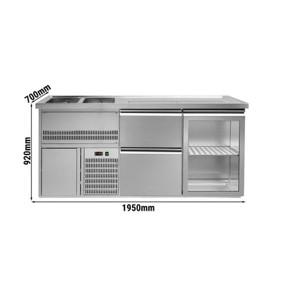 GGM Gastro Výčepní Pult Premium PLUS 1950 mm 3 Zásuvky