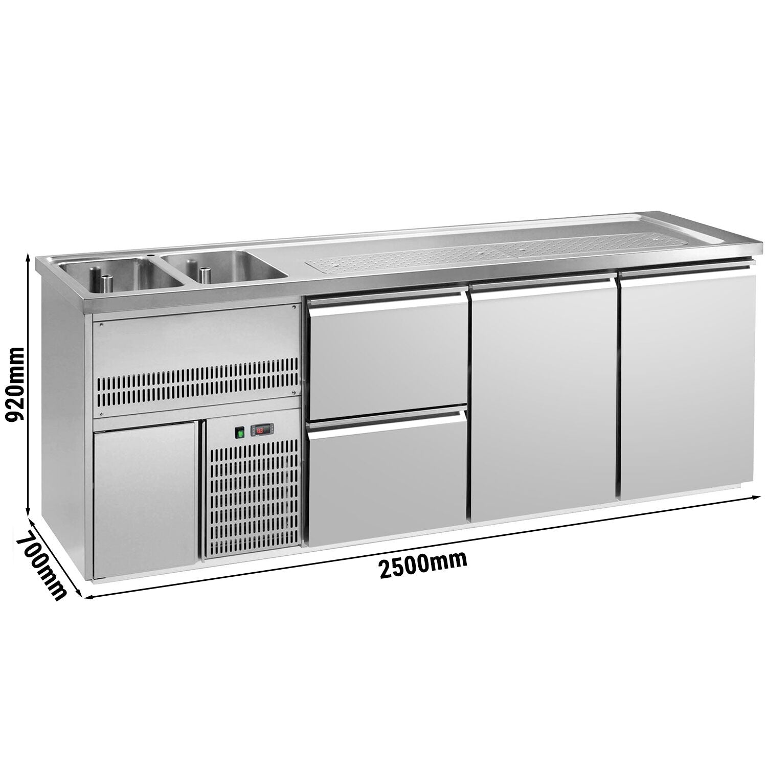 GGM Gastro Výčepní Pult Premium PLUS 2500 mm 700 mm Schwarz