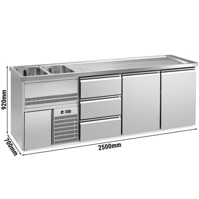 GGM Gastro Výčepní Pult Premium PLUS 2500 mm 6 Zásuvek
