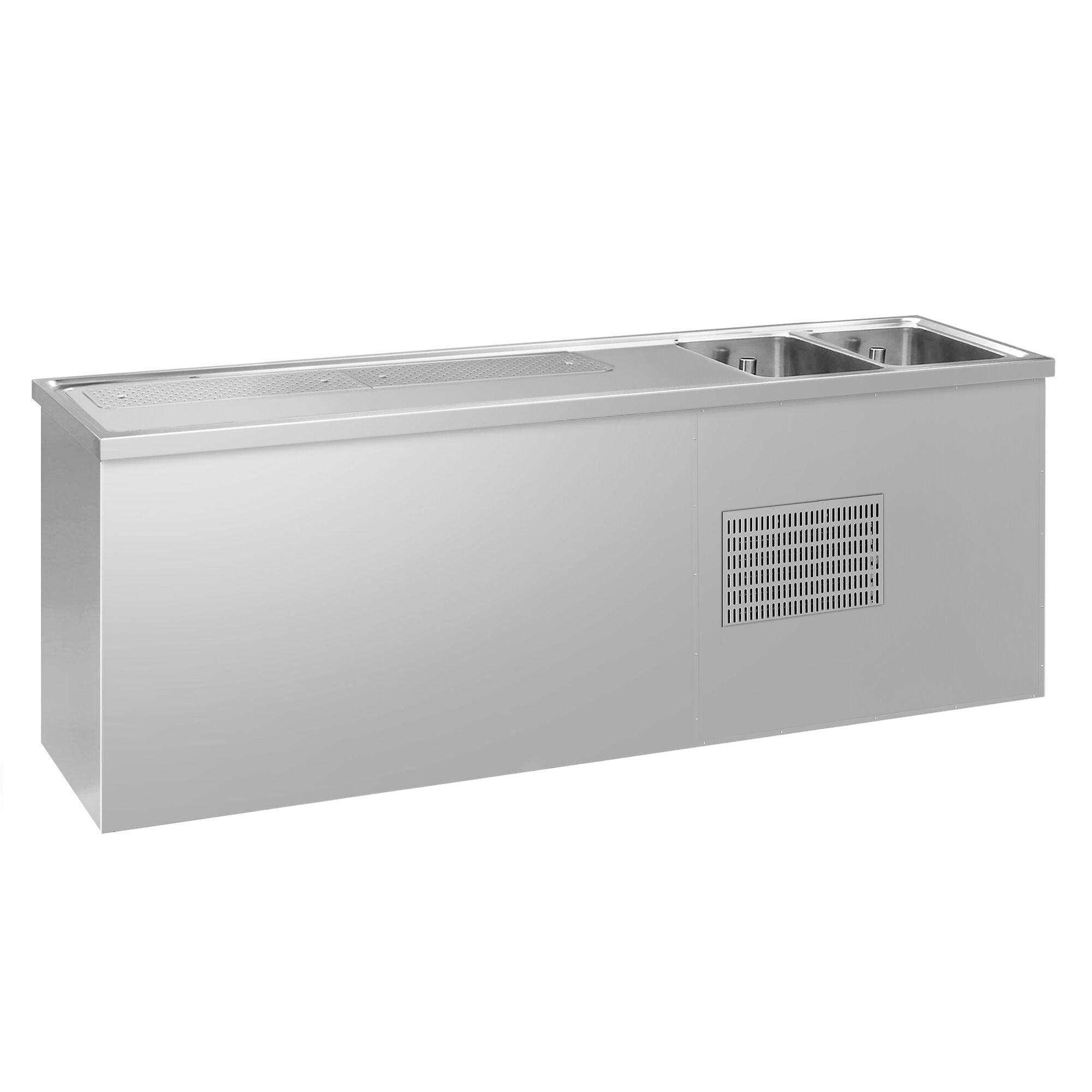 GGM Gastro Výčepní Pult Premium PLUS 2500 mm 2 Skleněné Dveře 2 Zásuvky