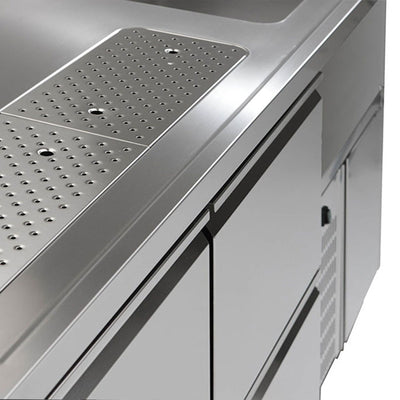 Ausschanktheke Premium PLUS 1950 x 700 mm 2 Becken