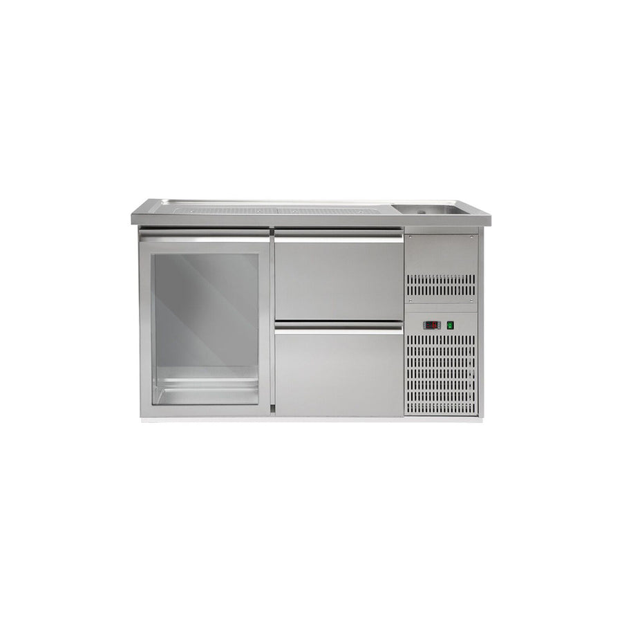 GGM Gastro Výčepní Pult PREMIUM PLUS 1550 mm 1 Dřez 2 Zásuvky