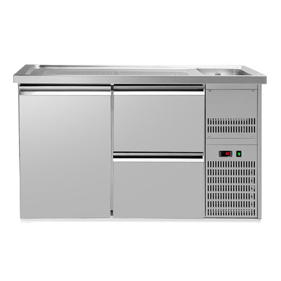 GGM Gastro PREMIUM PLUS Výčepní Pult 1550 mm 1 Dřez 2 Zásuvky