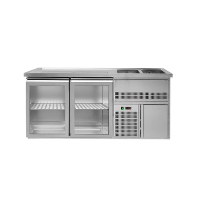 Výčepní pult Premium PLUS 1950 mm 2 skleněné dveře